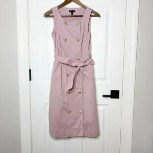 J. CREW Size 0 Garment Dyed Trench Coat Dress Lilac‎ Purple Preppy
